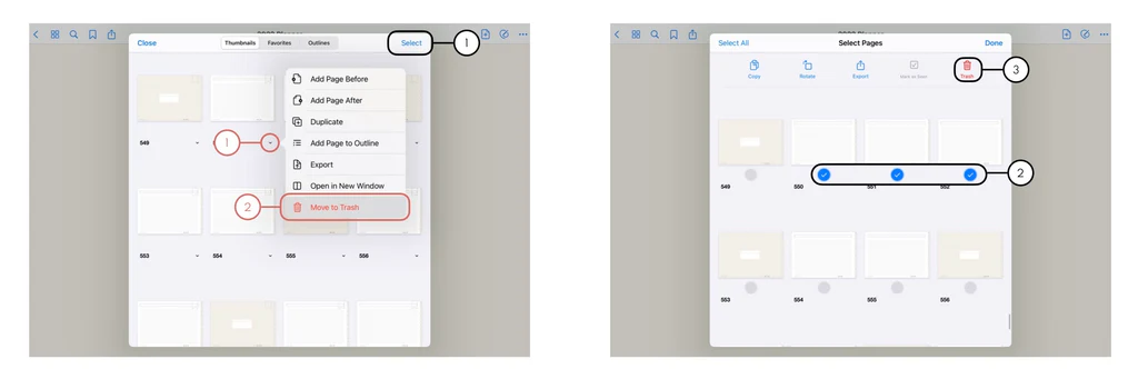 Delete Pages in GoodNotes