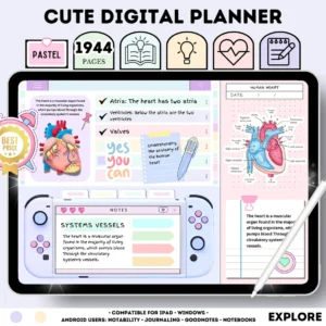 All-in-One Cute Undated Hyperlinked Digital Planner