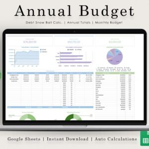 Google Sheets Annual Budget Template | Track Your Finances