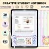 Creative Portrait Digital Student Notebook | Notes, Study Planner, GoodNotes & Notability - Image 2
