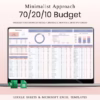 Minimalist 70/20/10 Budget Spreadsheet