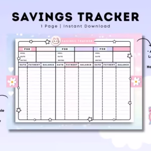 Savings Tracker Printable
