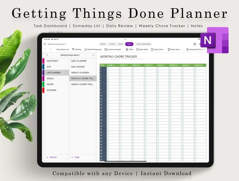 Smart OneNote Digital Planner | Plan, Track, & Organize